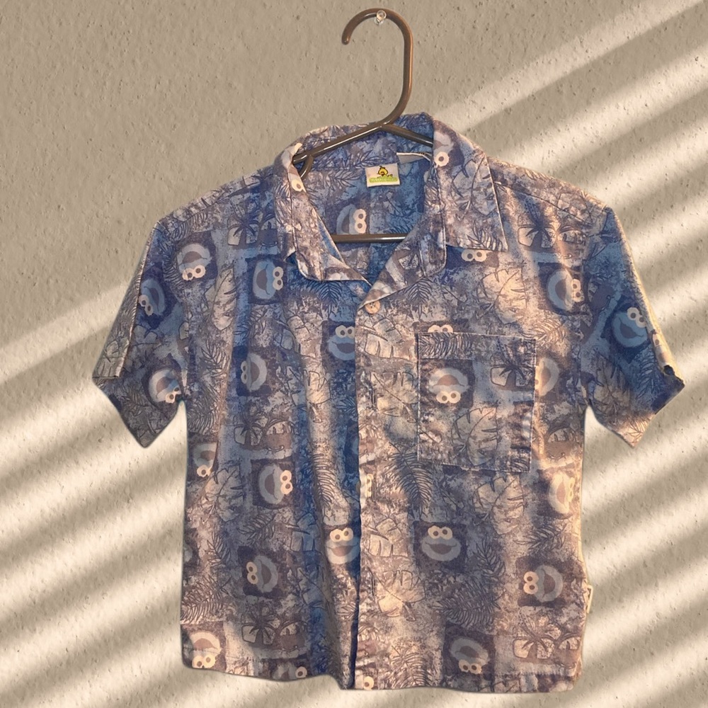 Cookie Monster button down shirt